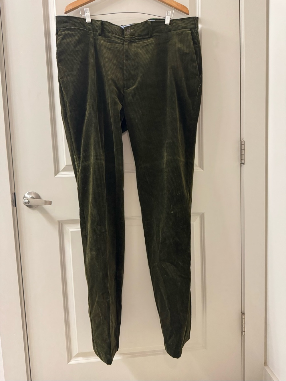 Vintage Polo Ralph Lauren Corduroy Pants Men 42Tx38 Green Olive Pleated Preppy